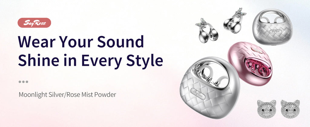 SayRose Crescent Diamond Quilted Wireless Earbuds RJ-65