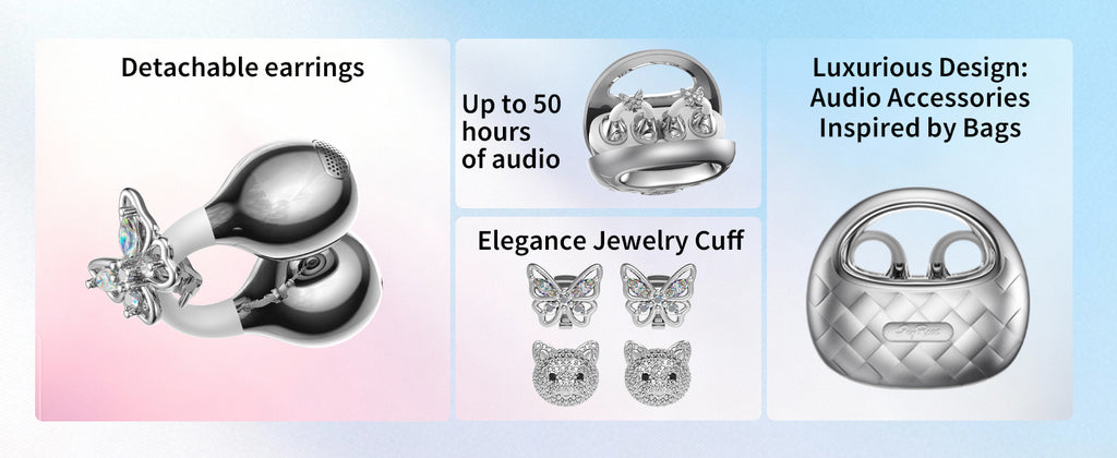 SayRose Crescent Diamond Quilted Wireless Earbuds RJ-65