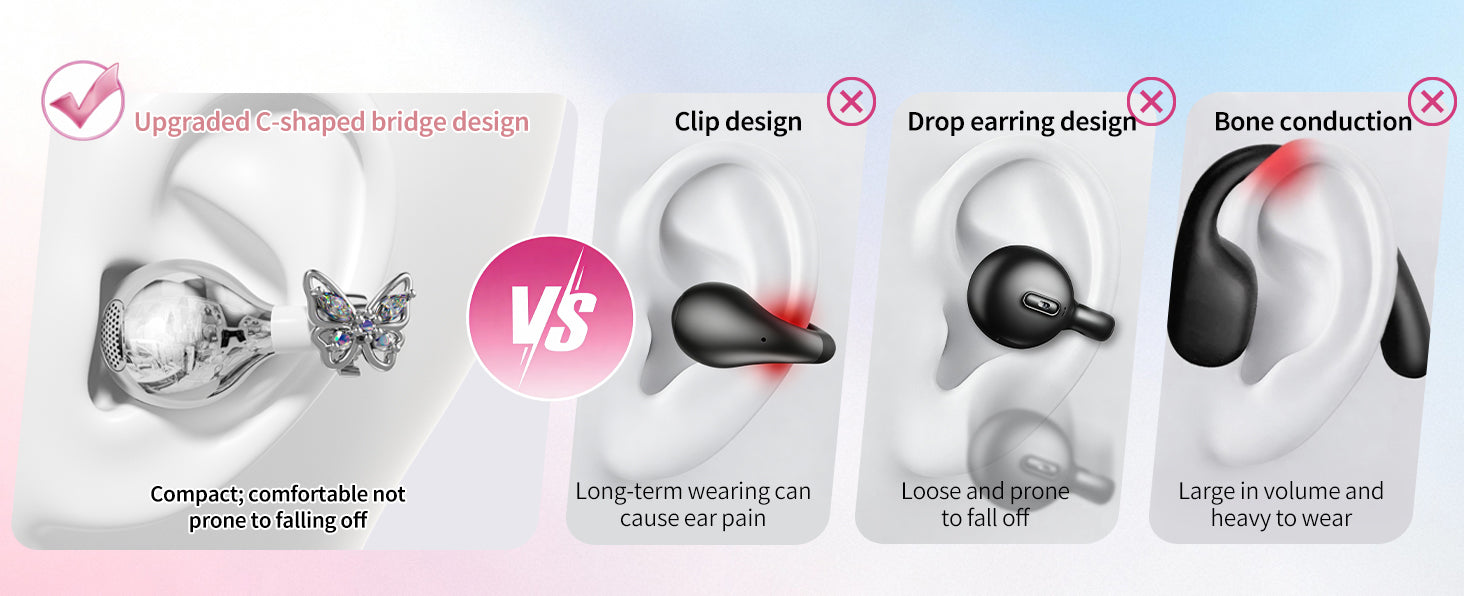 SayRose Crescent Diamond Quilted Wireless Earbuds RJ-65
