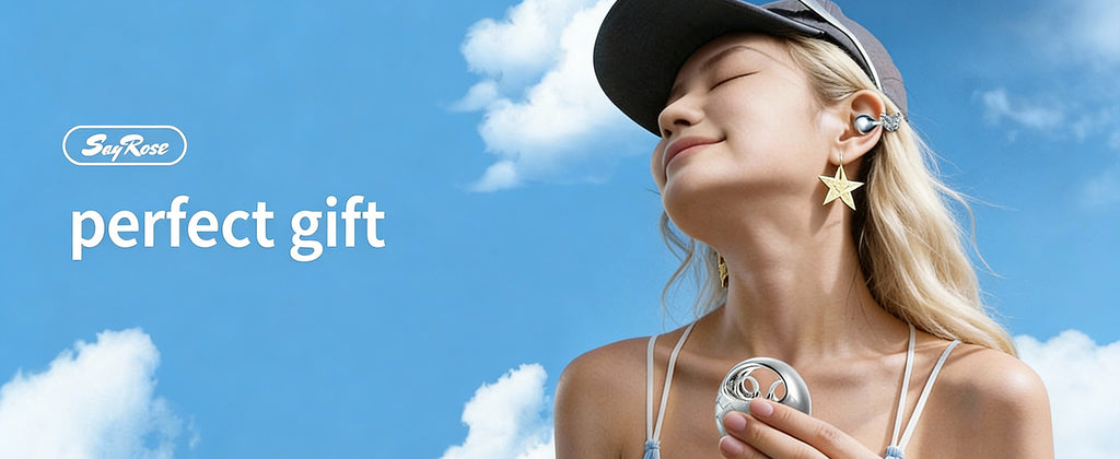 SayRose Crescent Diamond Quilted Wireless Earbuds RJ-65