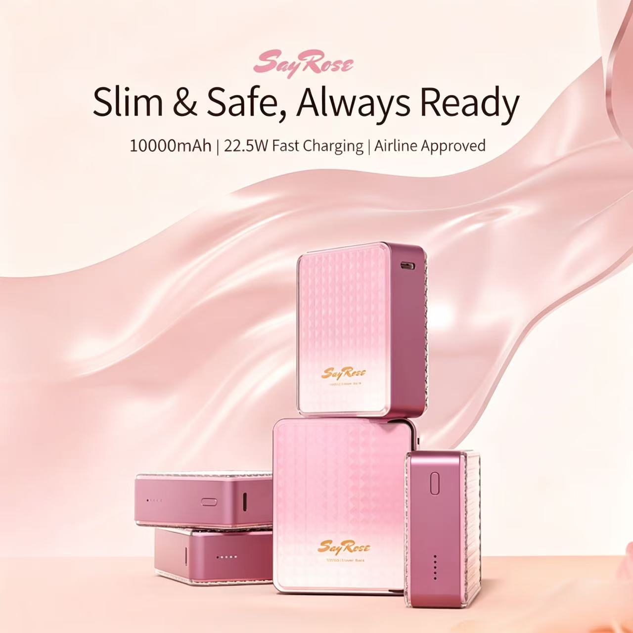 SayRose Crimson Glaze 10000mAh Wireless Power Bank YD-88