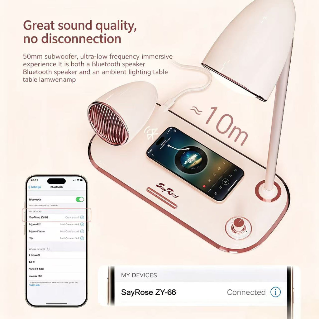 SayRose 3 in 1 Wireless Charging Speaker Desk Lamp ZY-66
