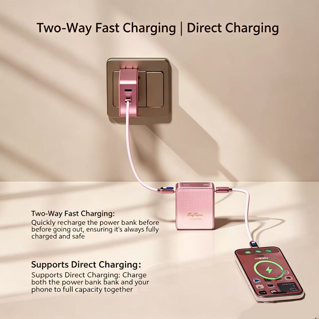 SayRose Crimson Glaze 10000mAh Wireless Power Bank YD-88