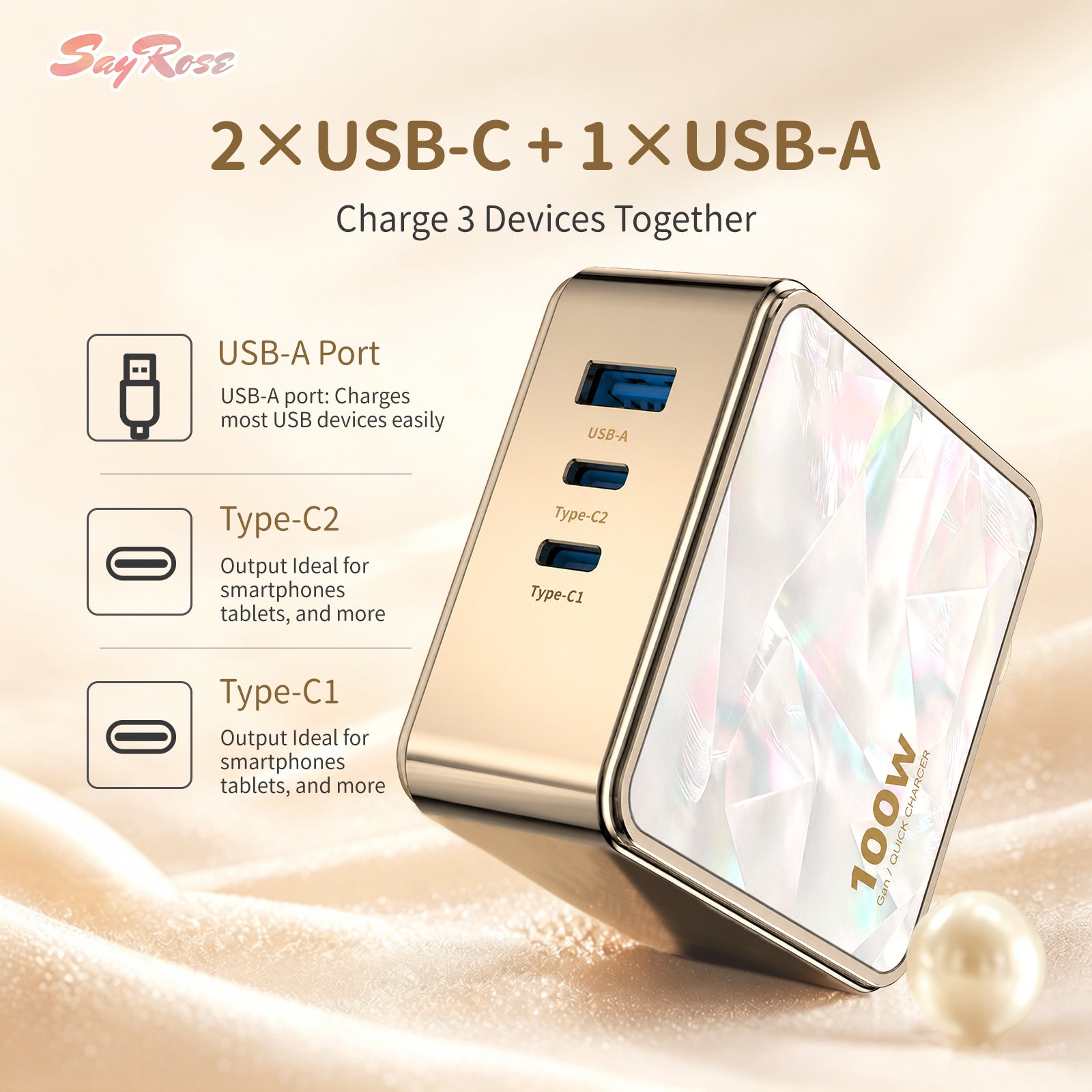 Say Rose Zhubei luminous gallium nitride charging head CD-97