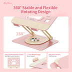 SayRose Cute Paws Adjustable Laptop Stand with 360 Rotating Base