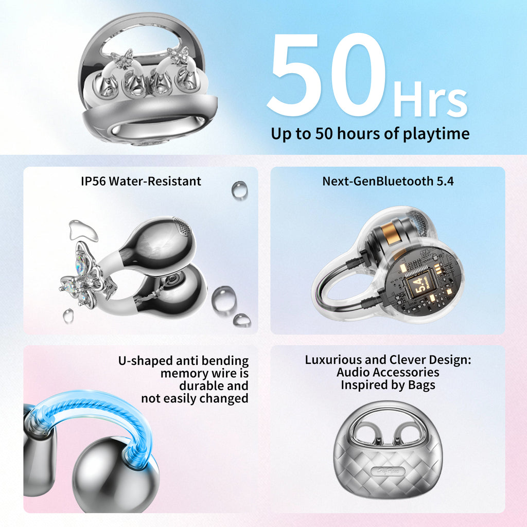 SayRose Crescent Diamond Quilted Wireless Earbuds RJ-65