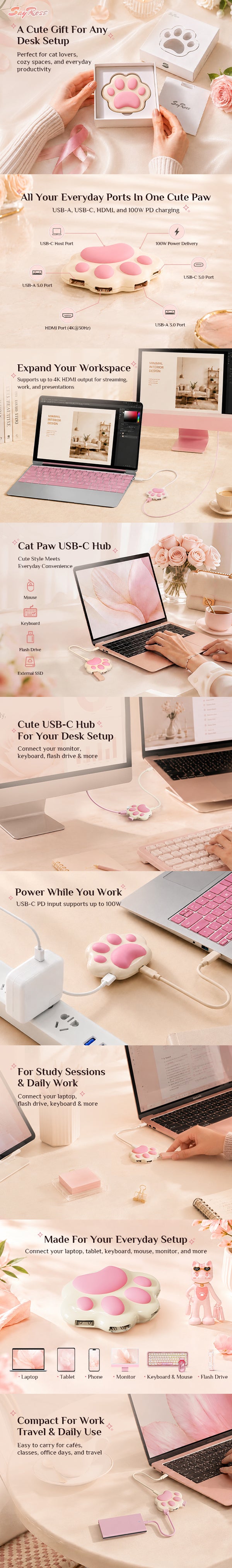 SayRose Cat's Claw 5-in-1 Docking Station VC05H