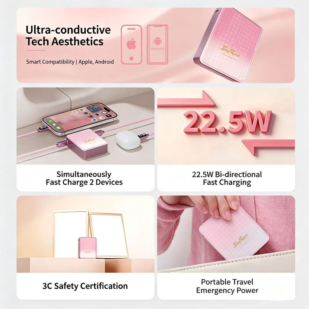 SayRose Crimson Glaze 10000mAh Wireless Power Bank YD-88