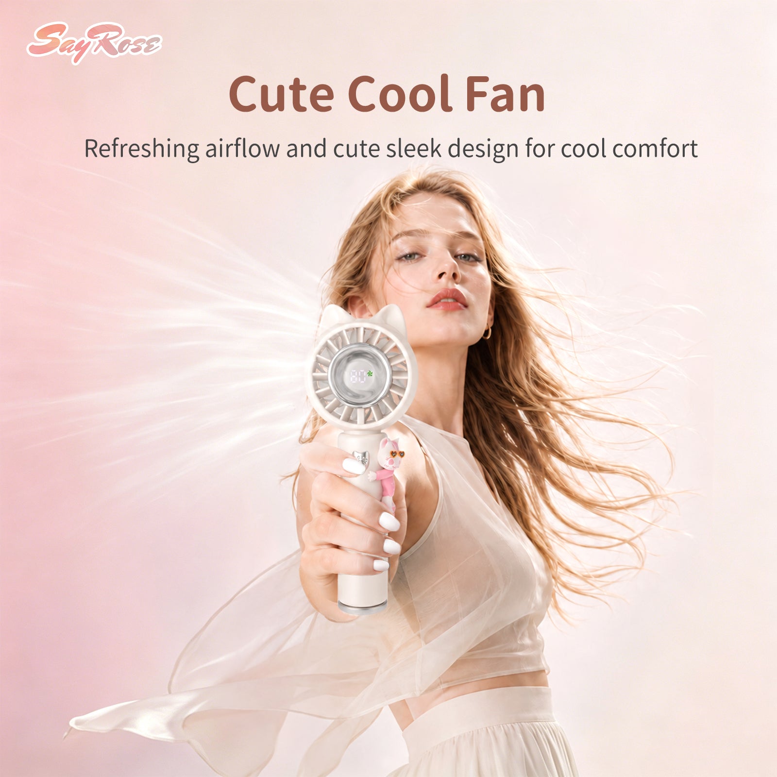 SayRose Portable Fan with digital display FS-53