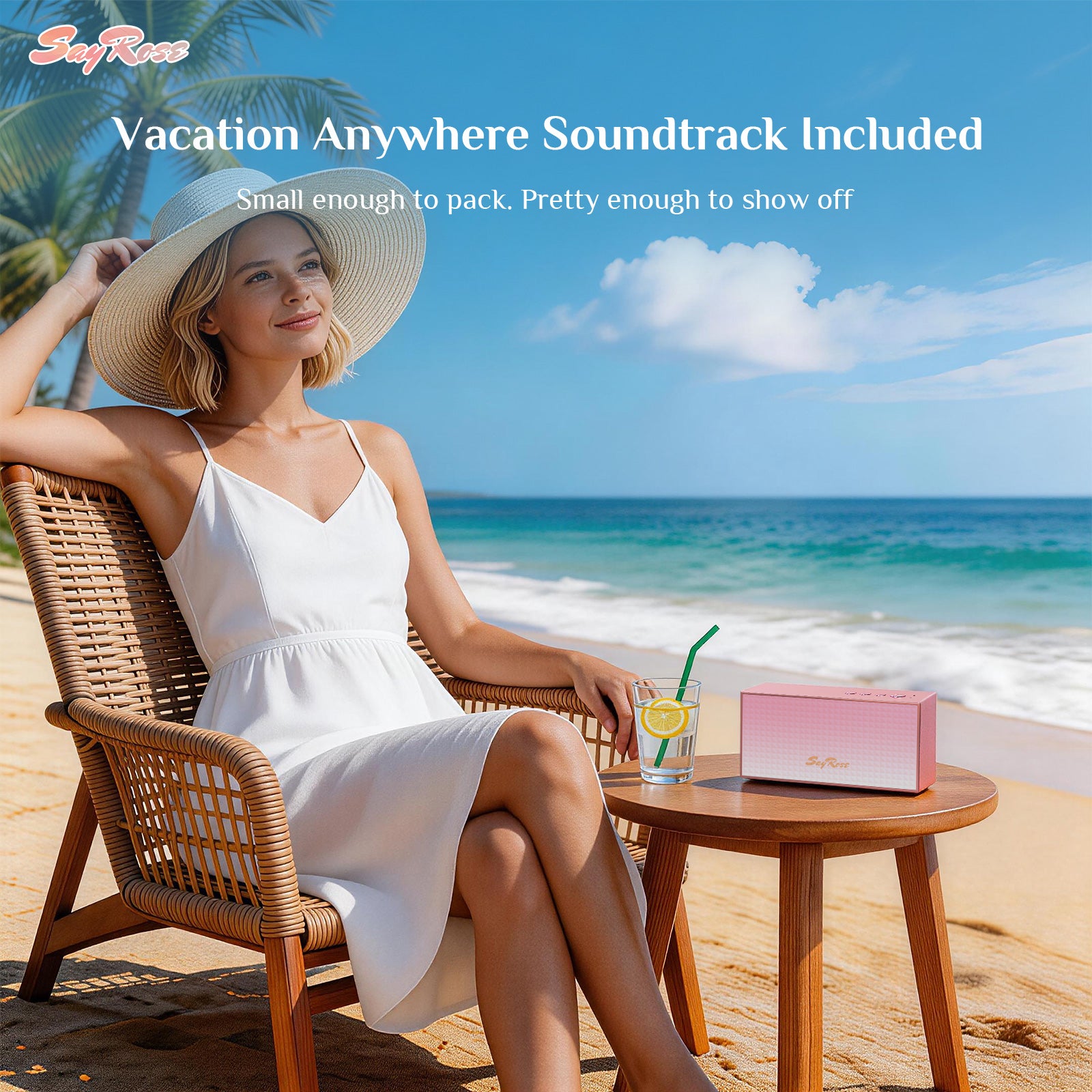 SayRose Wireless Speaker Soft Pink Gradient YX-85