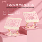 SayRose Cute Paws Adjustable Laptop Stand with 360 Rotating Base