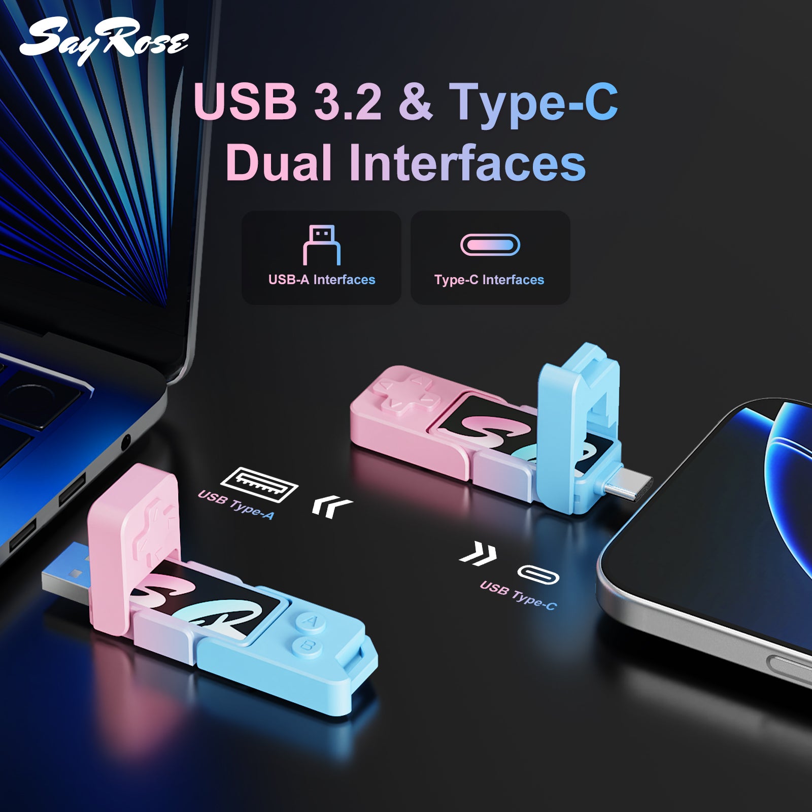 SayRose Dual-Interface Solid-State Flash Drive-UP1